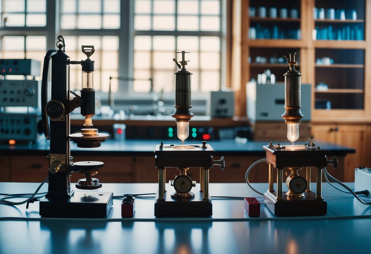 Une machine d'essai mécanique dans un environnement de laboratoire, avec divers cadrans, manomètres et leviers.